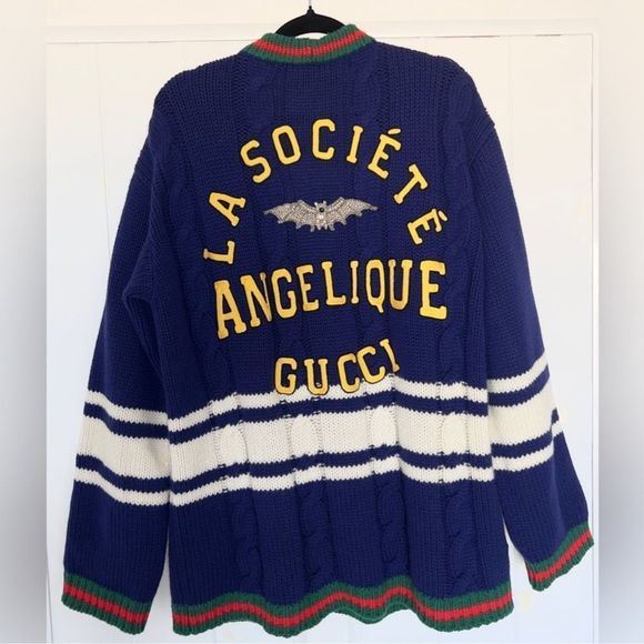 GUCCI Wool Cardigan With Patches - Picture 2 of 9